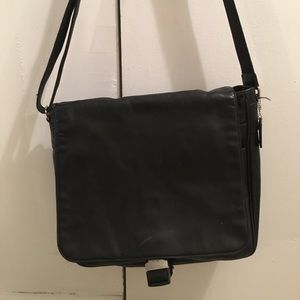 Black Leather Coach Messenger Bag